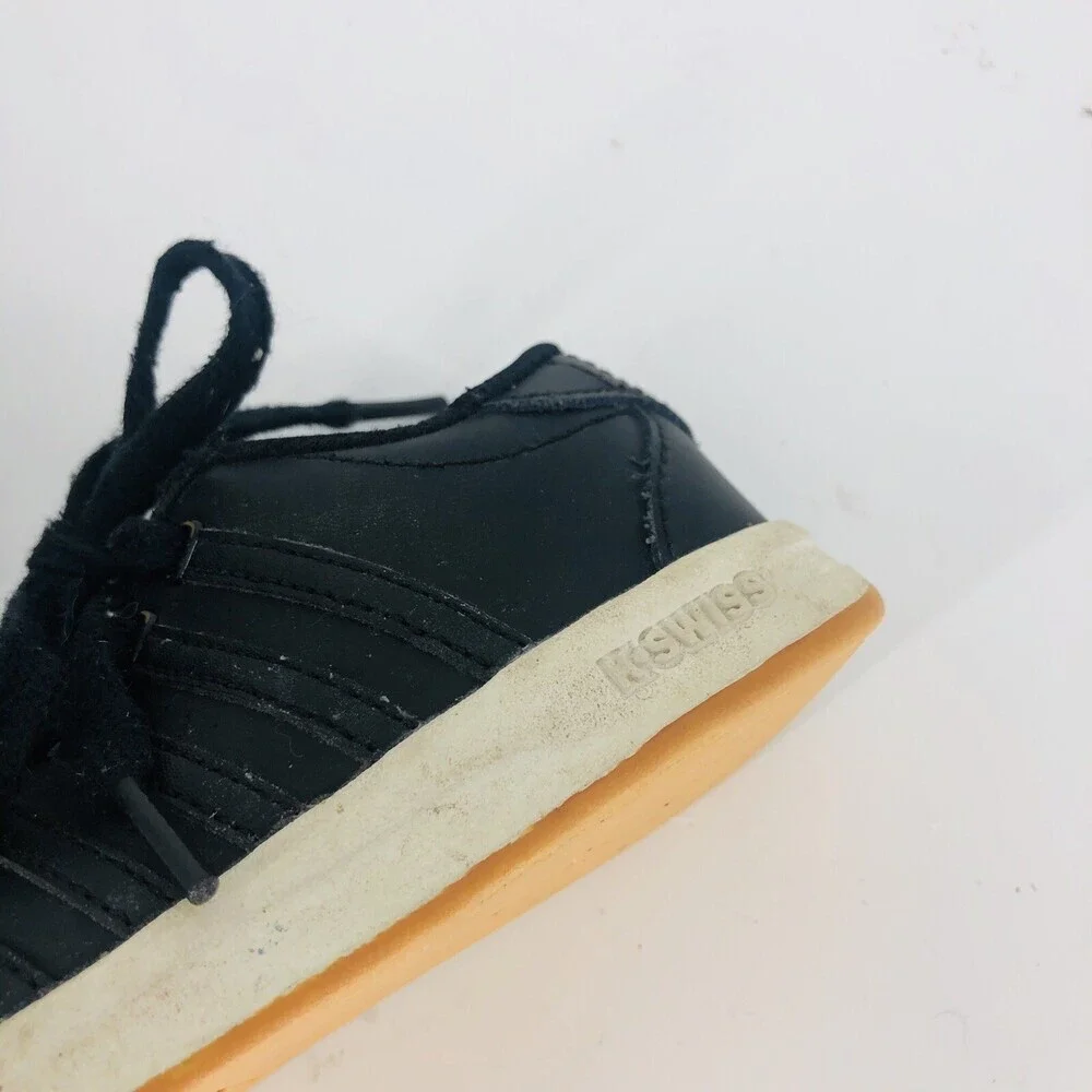K-Swiss Toddler Black White Lace up Athletic Tennis Shoe 7.5 Unisex Sneaker